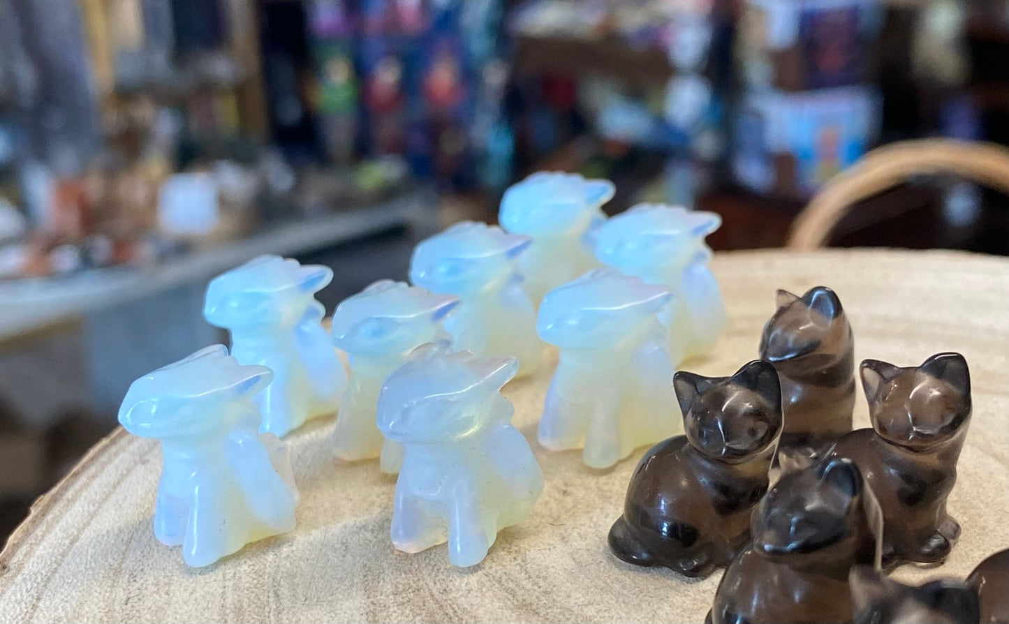These are mini Toothless carvings are carved from opalite
