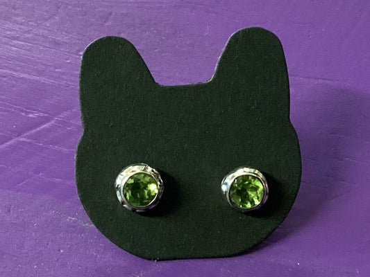 Sterling Silver Peridot Stud Earrings