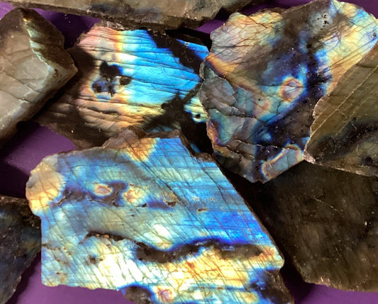 Labradorite Slab 1 side polished pieces