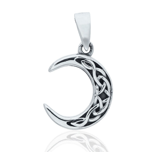 Celtic Night Moon Pendant w/silver chain