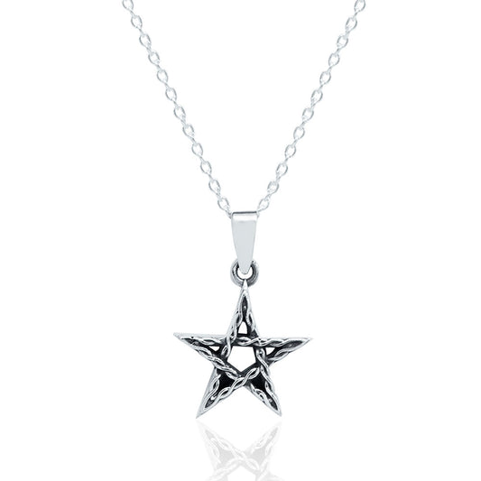 Celtic Night Pentacle Pendant w/silver chain
