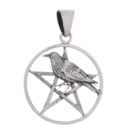 Round Raven Pentacle Pendant