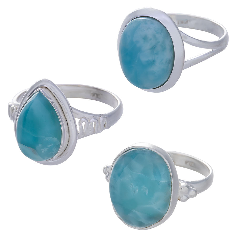 Larimar Assorted Settings and Shapes Ring (13mm-21mm)