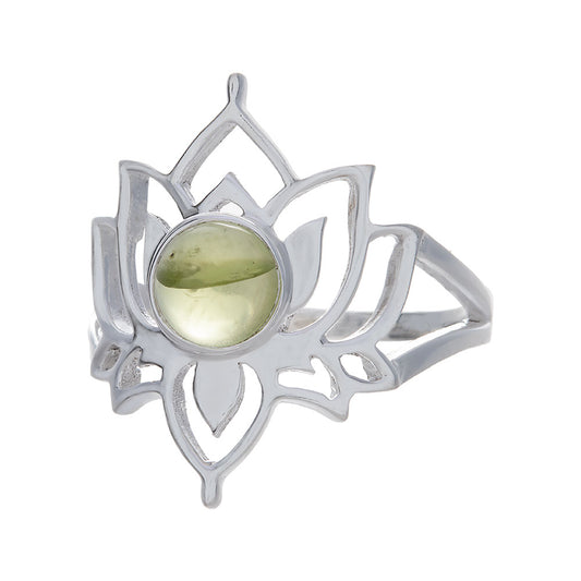 Peridot Lotus Flower Ring