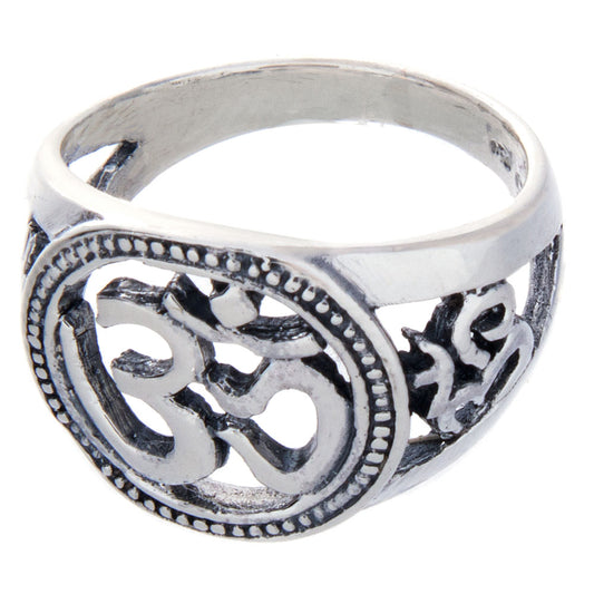 Om Sterling Silver Ring