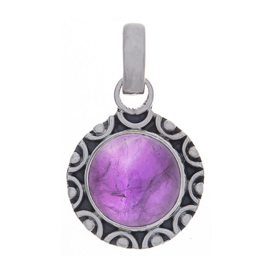 Amethyst Fancy Round Pendant