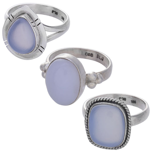 Blue Chalcedony Ring 15mm-24mm