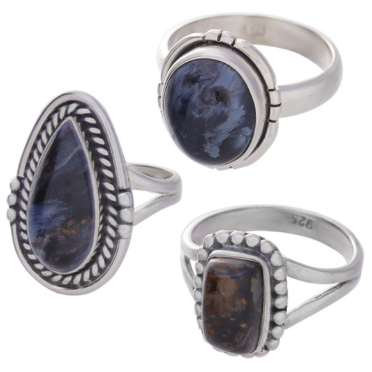 Pietersite Ring Sterling Silver