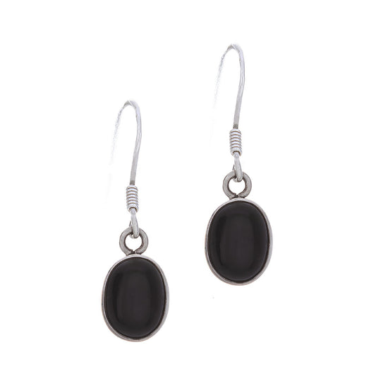 Black Onyx Oval Earrings