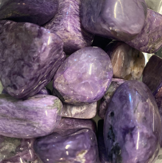 Charoite tumbled stones