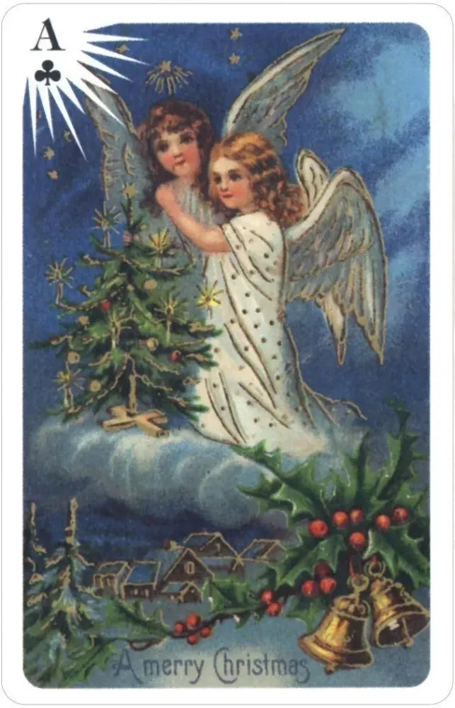 Old Time Christmas Angels Deluxe Double Bridge Deck