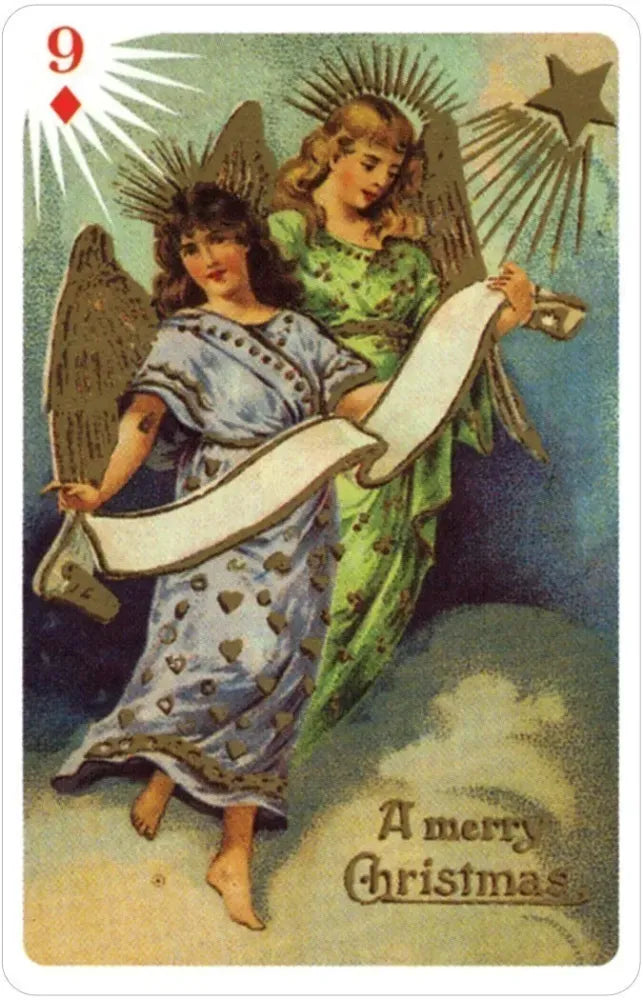 Old Time Christmas Angels Deluxe Double Bridge Deck