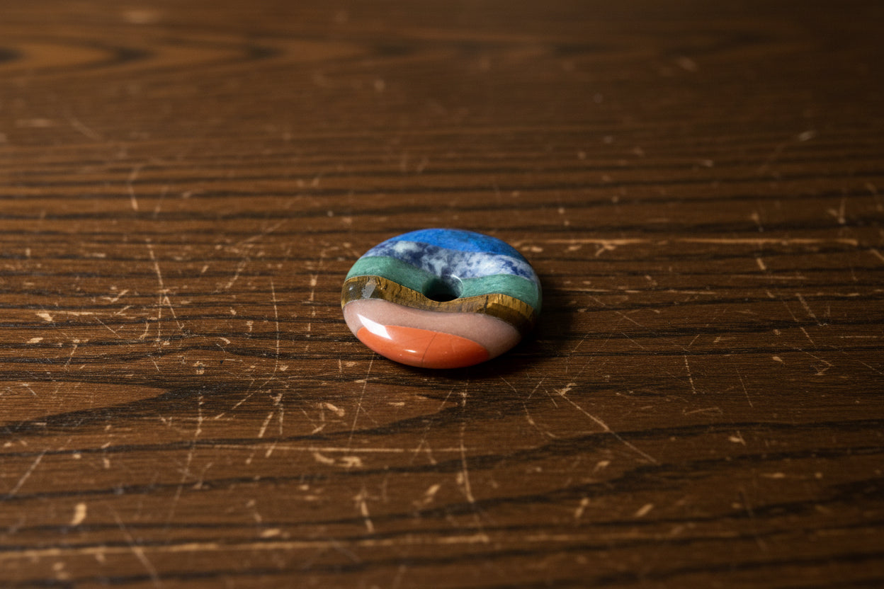 7 Chakra Pi Stone or Bi Disc Crystal Donut