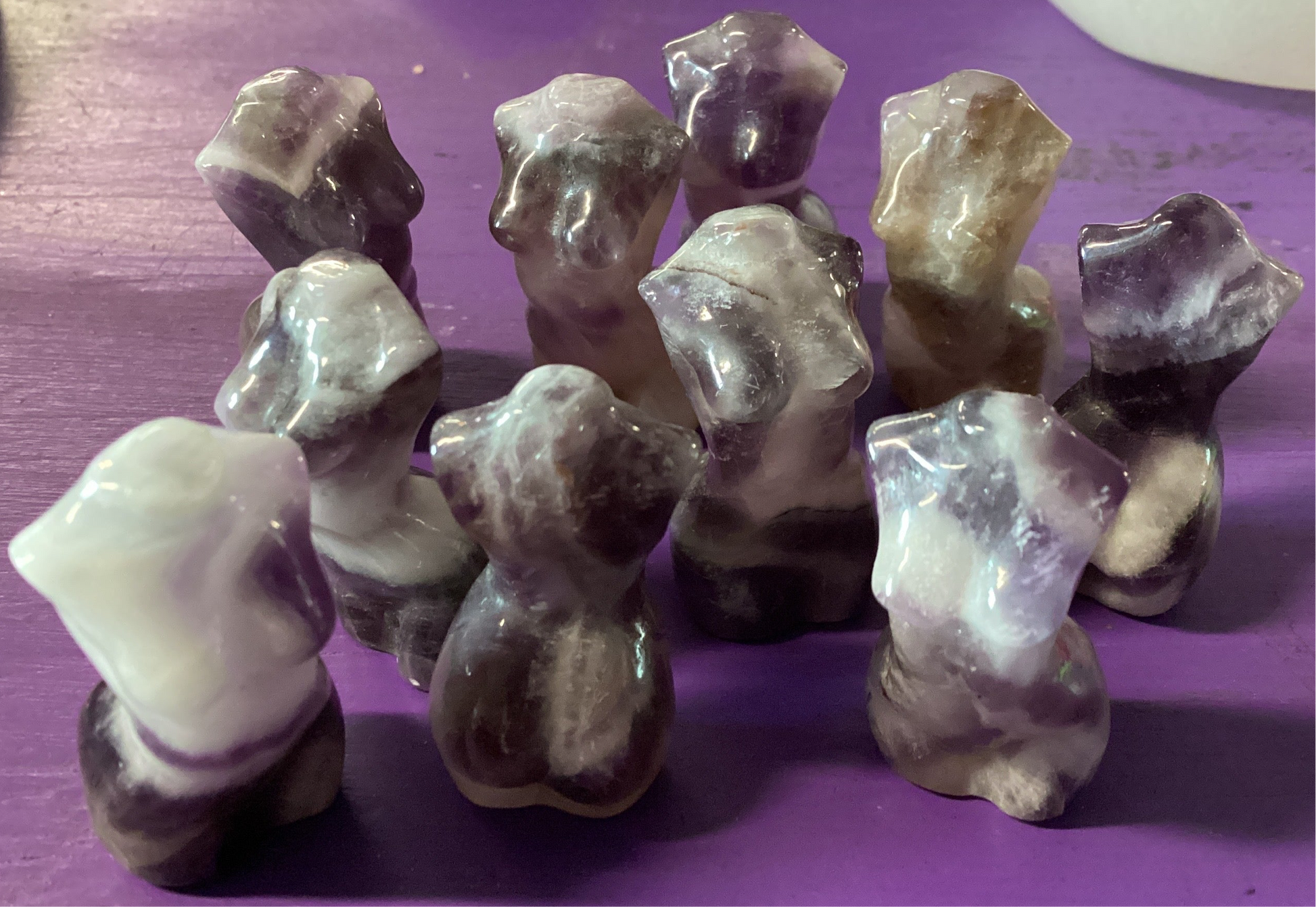 Chevron Amethyst is amethyst (purple quartz) mixed with milky white quartz