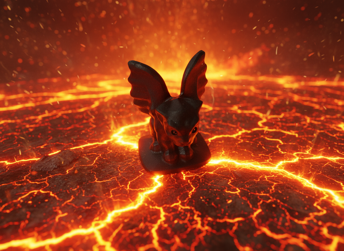 Obsidian Gargoyle Stone Carving