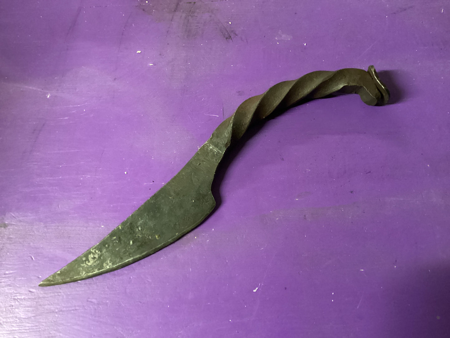 Railroad Spike Twisted Handle Knife by Mythrojan