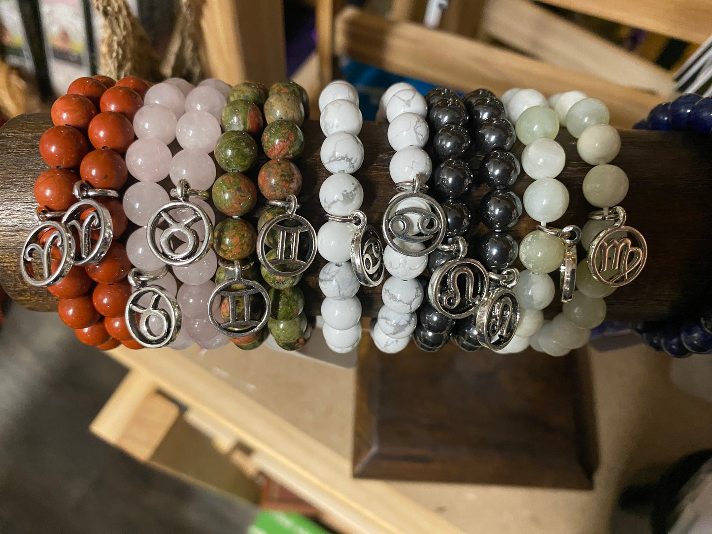 Zodiac Intentions Bracelets 8mm Stone Beads Astrology