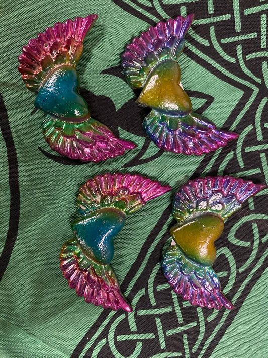 Heart with Wings Bismuth Carving