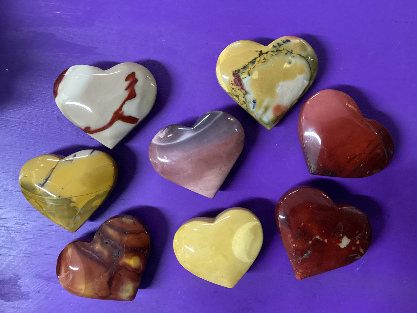 Mookaite Heart Carvings