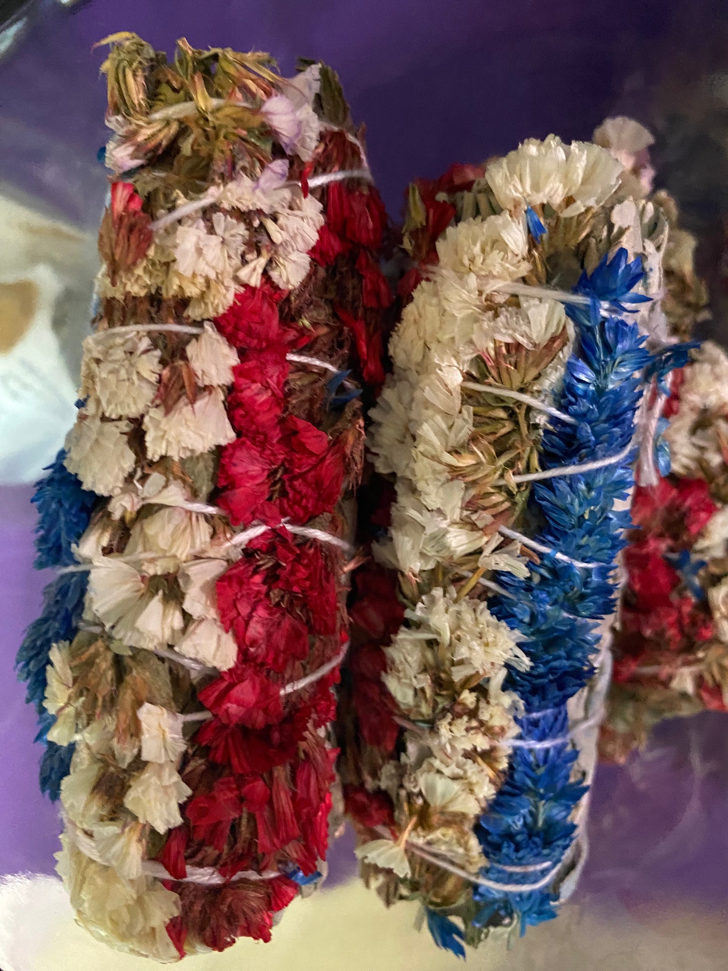 White Sage with Panicum Milacea, Mullein Flower, and Statice Smudge Bundle