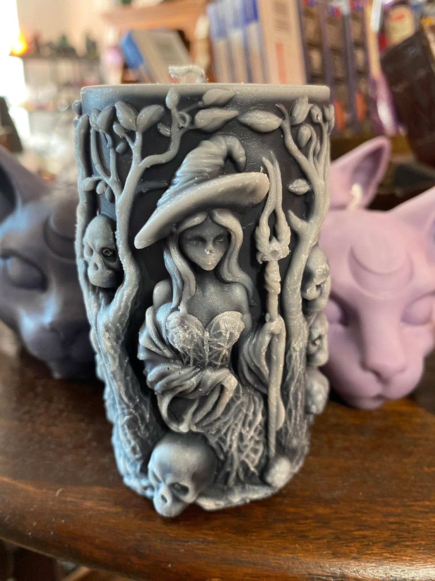 Two-Tone Scented Witch Pillar Candle
