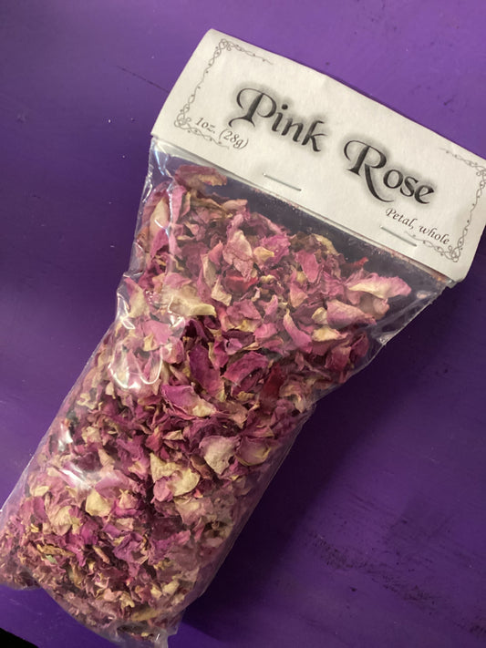 Pink Rose Petals 1oz  (Rosa gallica)
