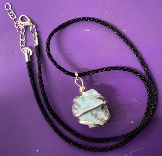 Natural Larimar Pendant Necklace