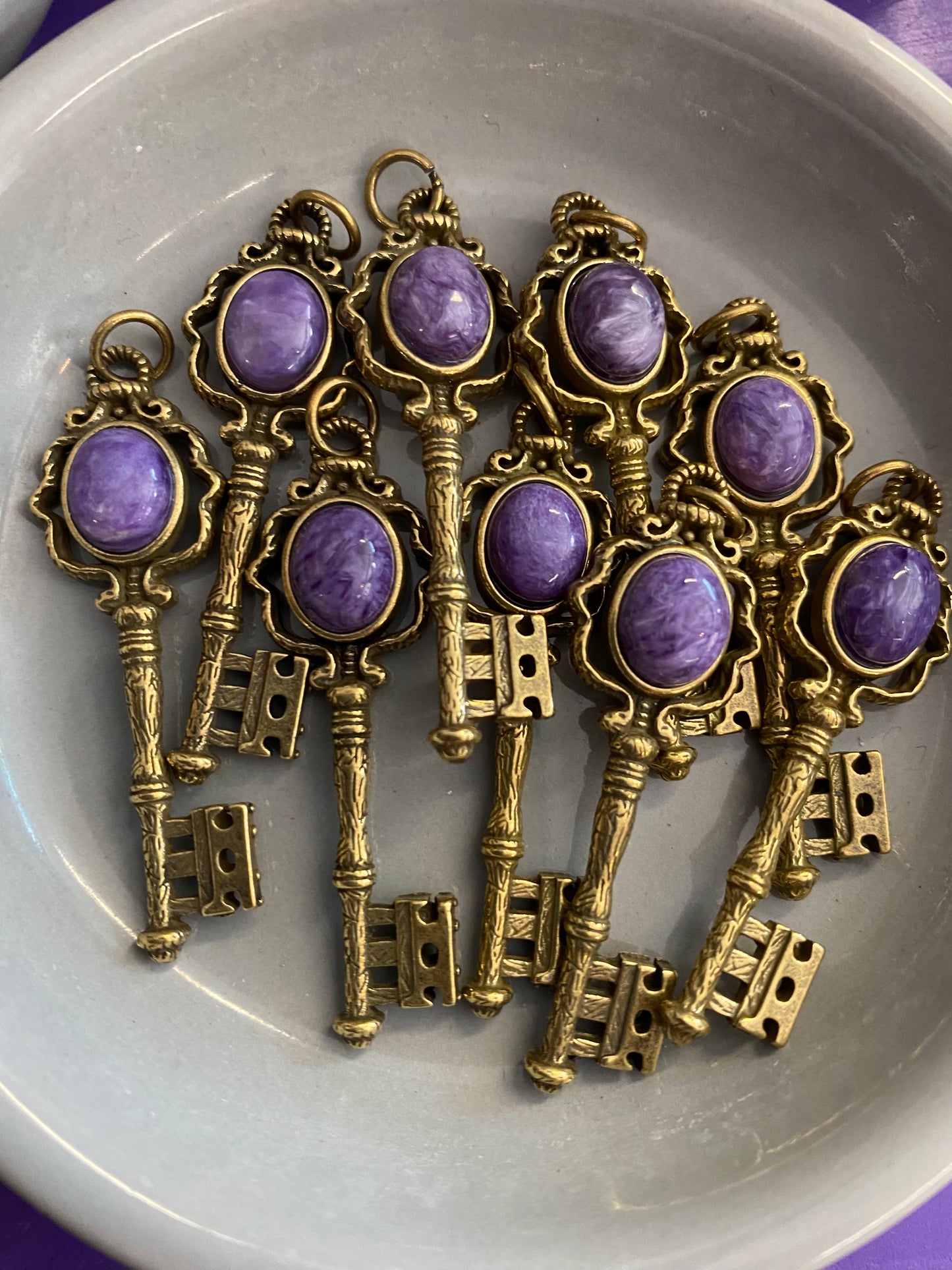 Charoite Key Pendant - Hekate - Magickal Charm Keys