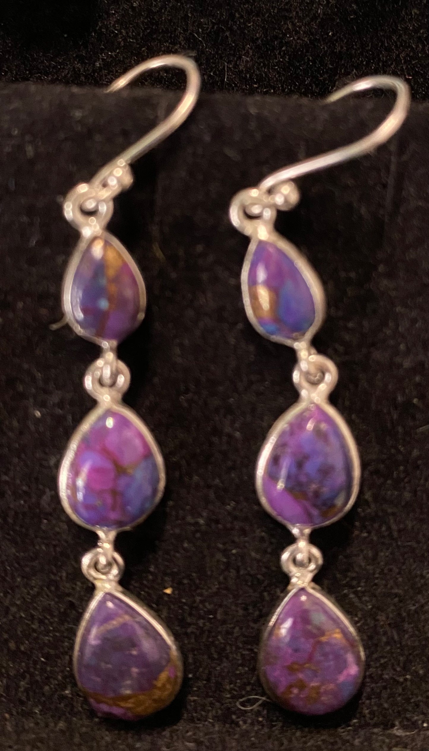 Purple Copper Turquoise earrings