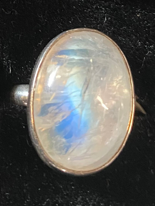 High Quality Flash Rainbow Moonstone ring