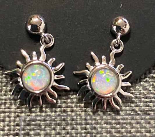Sterling Silver Sun Ethiopian Opal Stud Earrings (Copy)