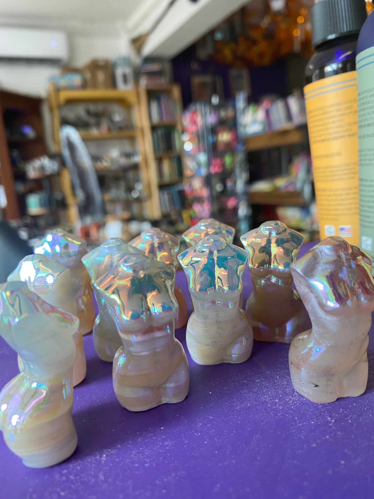 Aura Stripe Agate Goddess Torso Carving