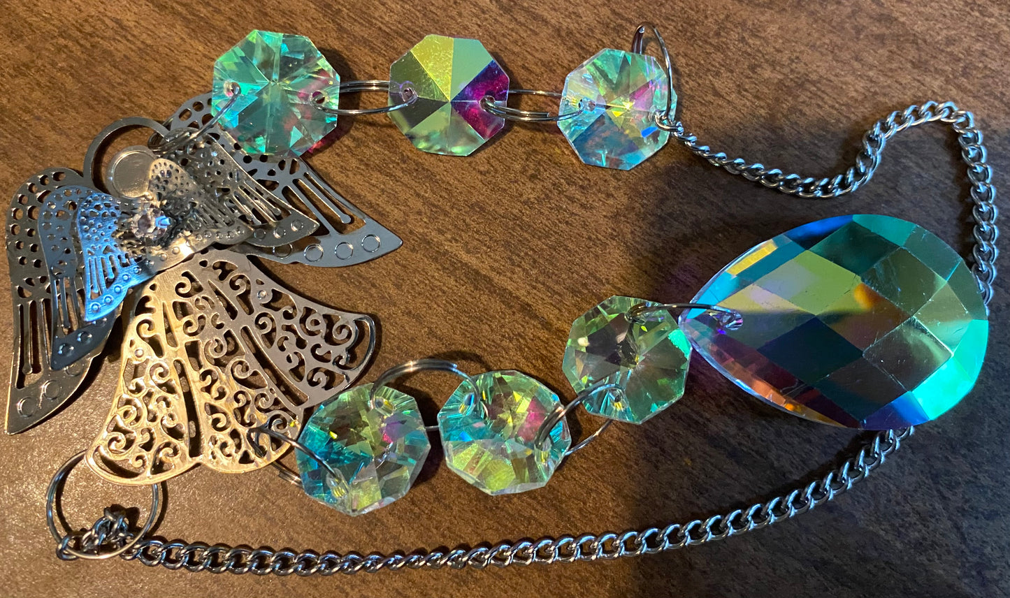 Crystal Suncatcher with Angel 17"