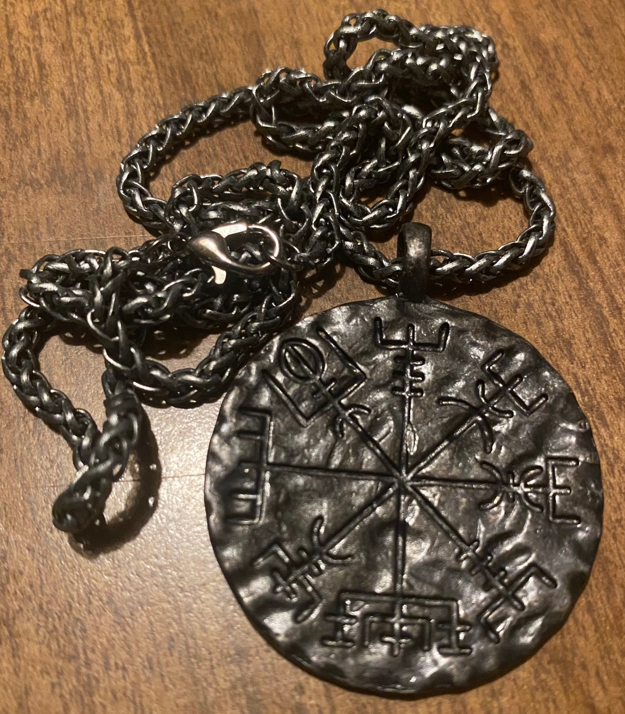 Vegvisir Necklace Black Metal