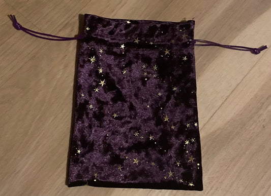 Purple Velvet Bag w/stars 5x7”