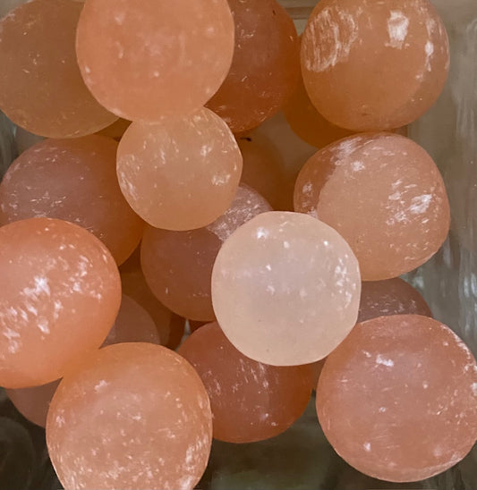 Orange Satin Spar (Selenite) tumbled stone