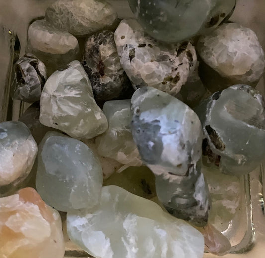 Smooth not Polished Prehnite Freeforms from Mali