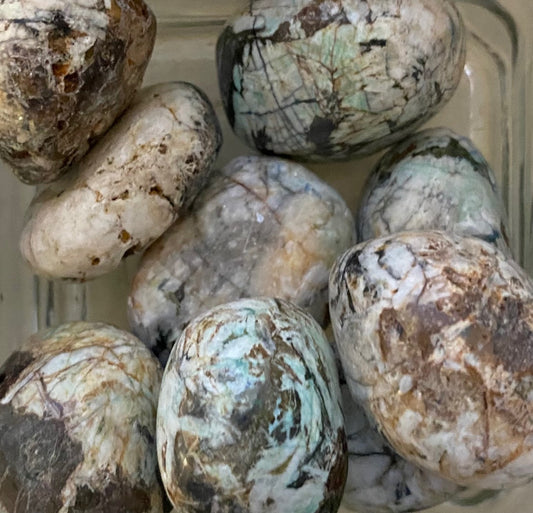 Azurite with Malachite tumbled stones