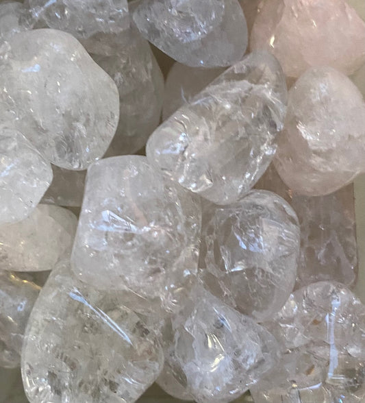 Cracked Quartz tumbled stone
