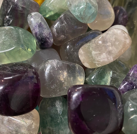 Rainbow Fluorite tumbled stones