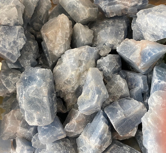 Blue Calcite untumbled stones