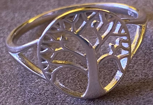 Sterling Silver Tree of Life Ring Sz 10