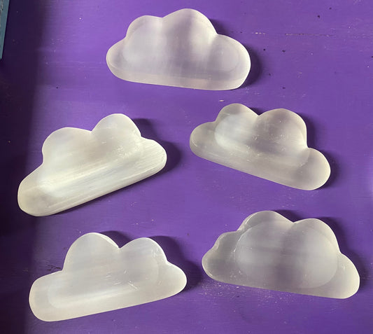 Satin Spar (Selenite) Cloud Shallow Bowl
