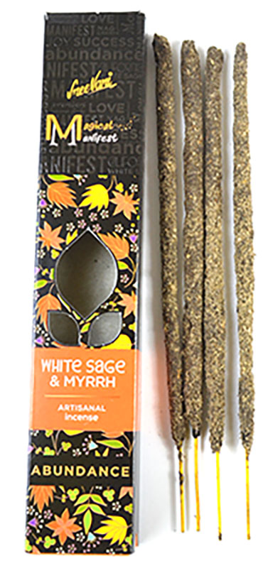 White Sage & Myrrh (Abundance) manifest stick