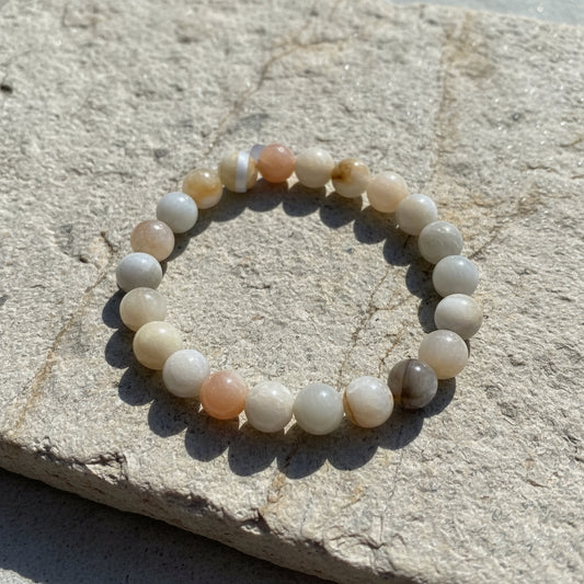 8mm Moonstone, Multi bracelet