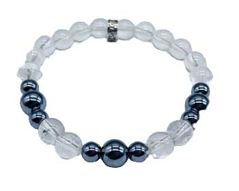 Quartz & Terahertz bracelet 8mm
