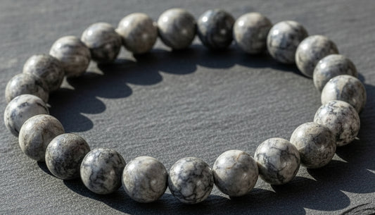 8mm Map Stone Jasper Bracelet