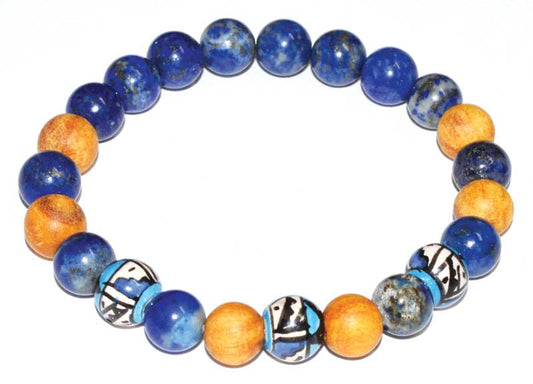 8mm Palo Santo Lapis bracelet