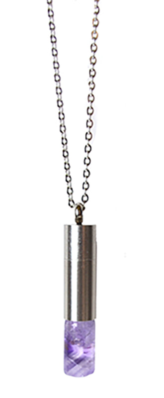 Amethyst Crystal Chambered Necklace