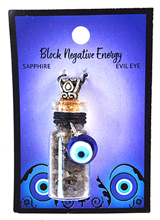 Gemstone Chip Bottle Necklace Rainbow Moonstone with Spiral Goddess (Copy)